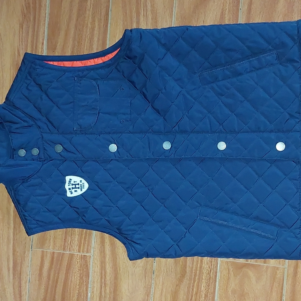 Tommy Hilfiger 12/14 quilted navy/orange vest